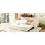 Lit de jour simple avec couchette escamotable en beige élégant - Fonctionnel et sans espace requis pour une expérience de sommeil confortable-130155374
