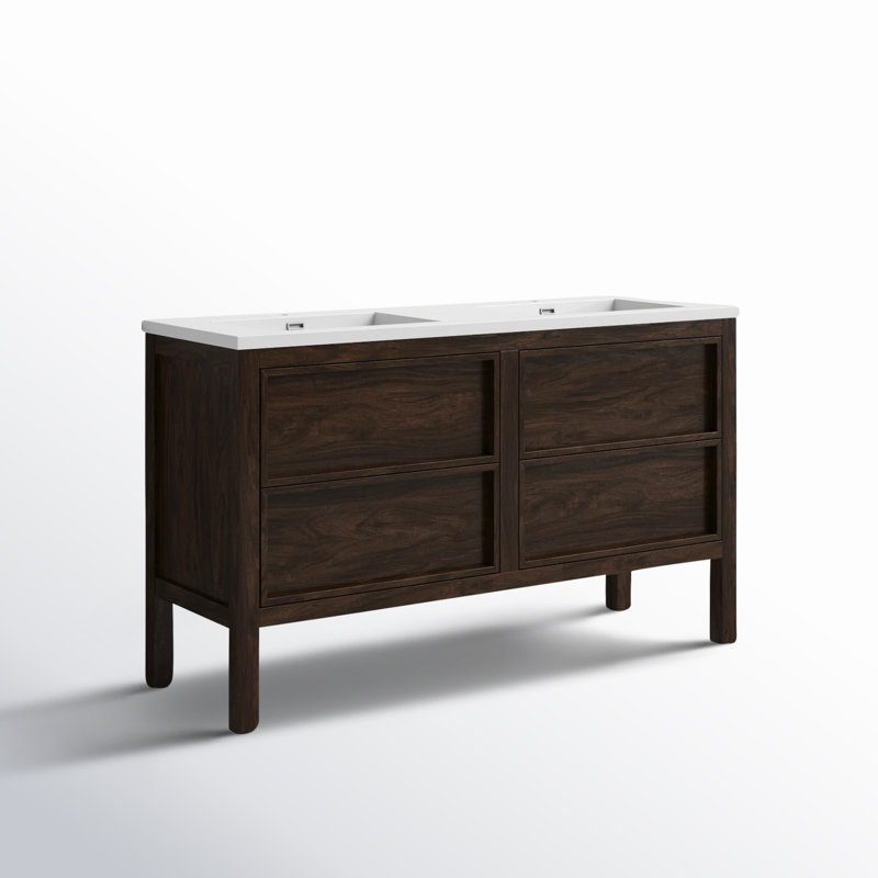 Ensemble de meuble-lavabo double 55 po Gonzalo, Noyer foncé