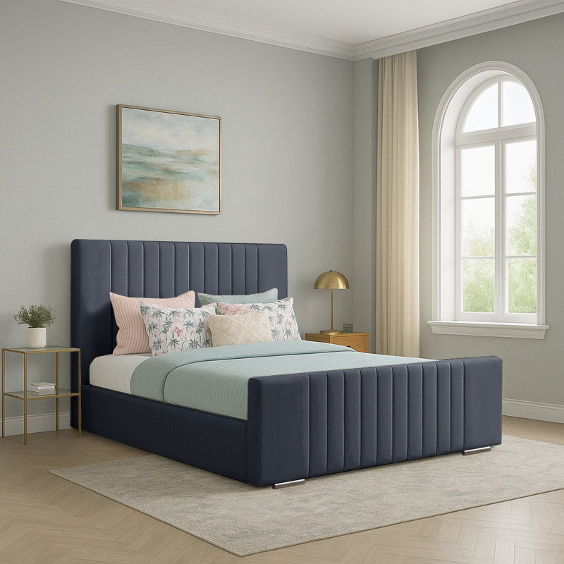 Aerys Upholstered Bed, Double (4'6), Steel