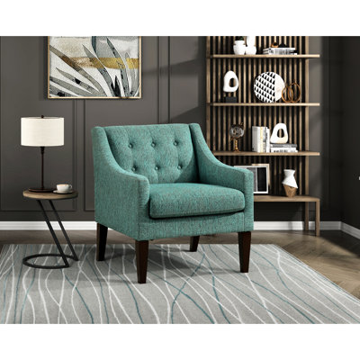 Chaise avec revêtement rembourré texturé et base de coussin de siège réversible tendance