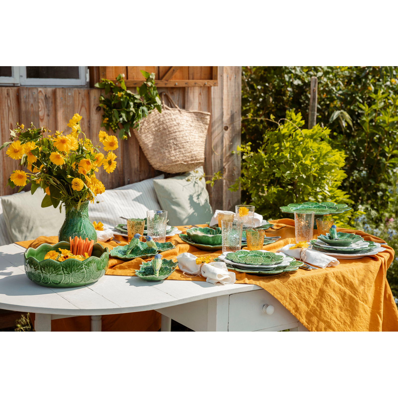 Geranium Rectangle Platter, Green