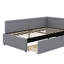 Lit simple d'angle en forme de L avec deux tiroirs de rangement-662357664