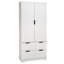 Armoire de cuisine autoportante 72 po, conception cannelée moderne avec 2 grands tiroirs et un support à épices à 8 portes, organisateur de rangement pour plusieurs pièces, blanc | Idée cadeau-477617040