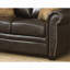 Canapé Tranditional Vintage en cuir brun foncé avec 2 coussins - structure en bois massif, mousse de précision, accoudoirs courbés-1097801675-1097801673