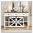 Sliding Barn Door Sideboard With 3 Drawers, Particle Board & Mesh Storage Cabinet With Aluminum Handles & For Living Room, Dining Room-9498039