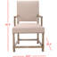 Chaise avec accoudoirs en lin fleur taupe
