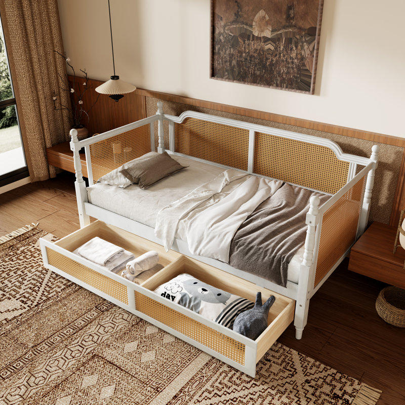 Rattan Daybed with 2 Drawers