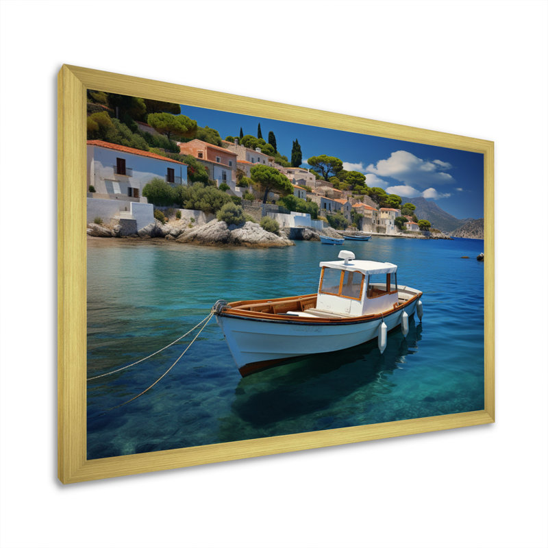 Greece Sporades Symphony - Greece Canvas Prints, H 34 po x l 44 po x P 1,5 po, Encadrement doré