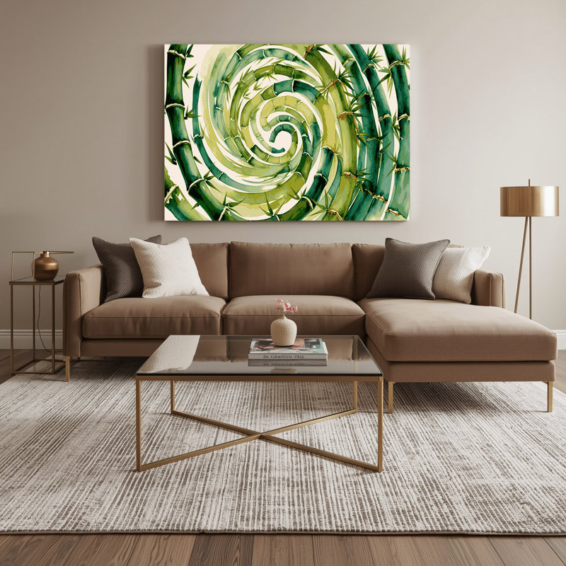 Art mural sur toile vert, H 12 po x l 18 po