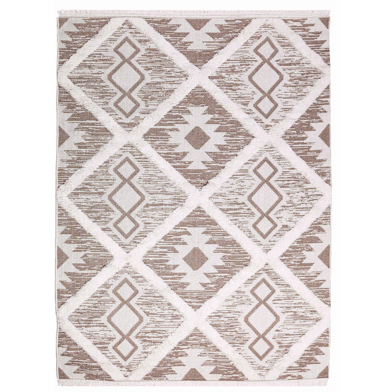 Sutapa Cotton Southwestern Indoor Rug, Rectangle 5' x 7'3"