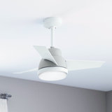 36" Valda 3 - Blade LED Standard Ceiling Fan with Remote Control and Light Kit Included