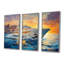 Blue Sophistication with Orange Boat Yacht Blend - ensemble d'art mural bateau-107183932-107183934