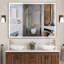 Miroir de salle de bain mural à DEL avec lumières réglables, fonction antibuée, interrupteur tactile et mémoire, idéal pour les salles de bain modernes