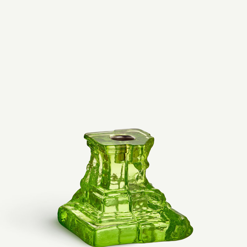 Rocky Baroque 3.74'' H Glass Tabletop Candlestick