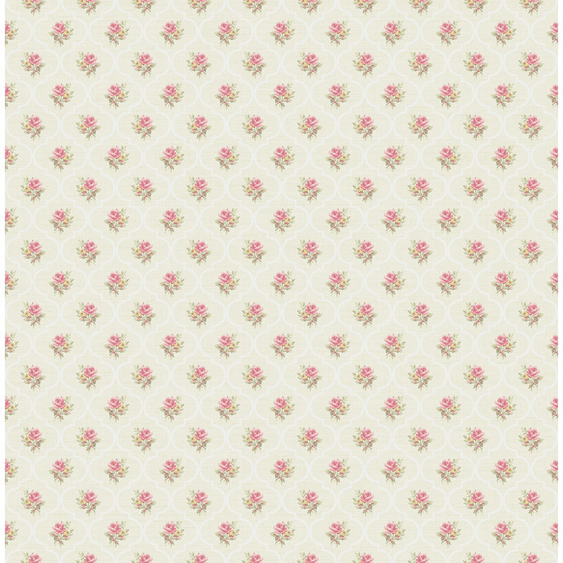 Rouleau de papier peint l 33 pi x p 20,5 po rose treillis Randles, Vert