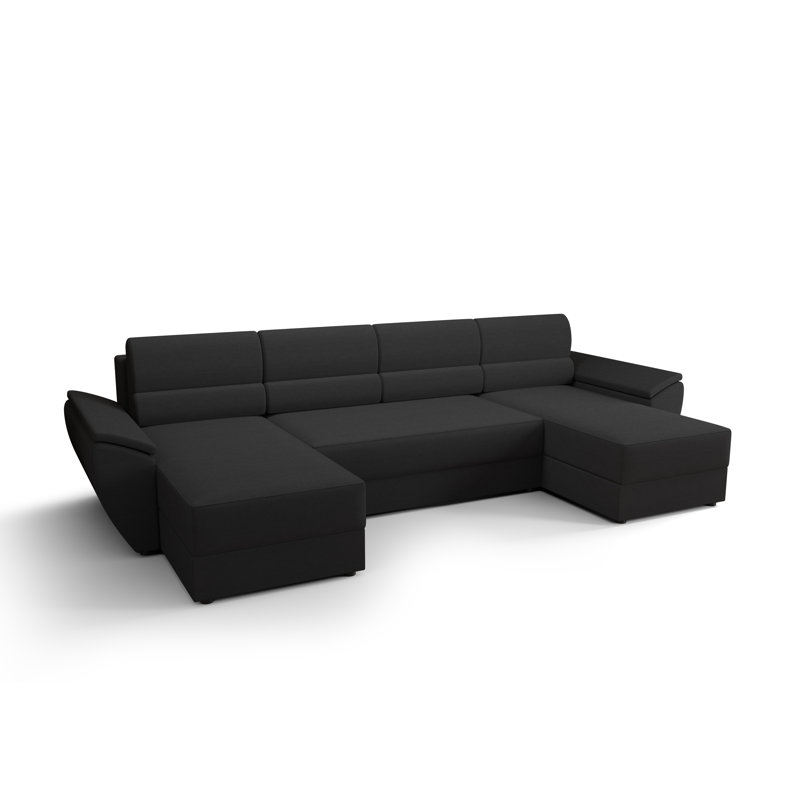 Berk 5 Seater Corner Sofa , Black - Rainbow27