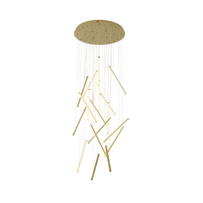Modern 18 Light LED Linear Rod Chandelier