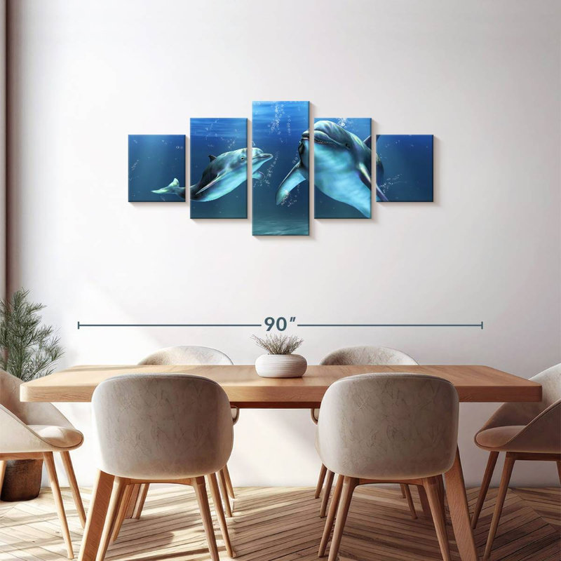 Dolphins, 30" H x 68" W