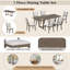 Ensemble de salle à manger 7 pièces à tréteaux extensible 7 pièces avec 6 chaises rembourrées, ensemble de table de ferme en bois massif-996379225