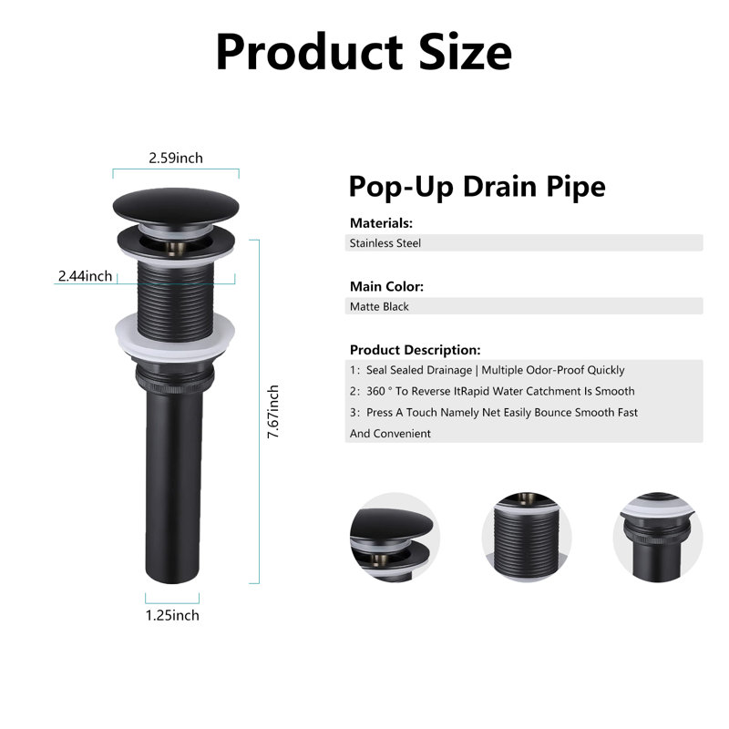 22'' L Bathroom Sink, Matte Black