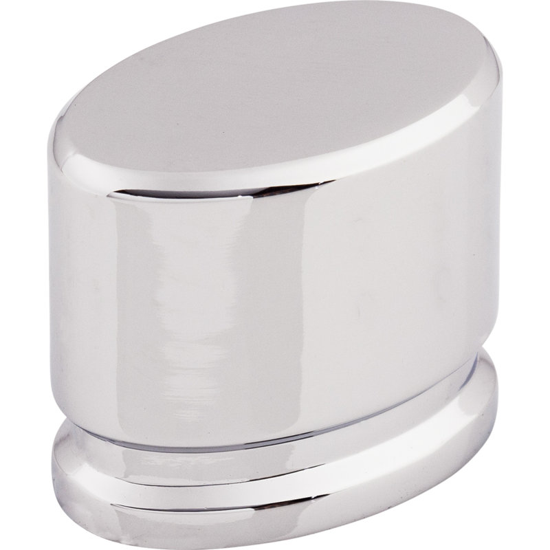 Oval 1" Length Oval Knob, 1 3/8" Length, Polished Chrome