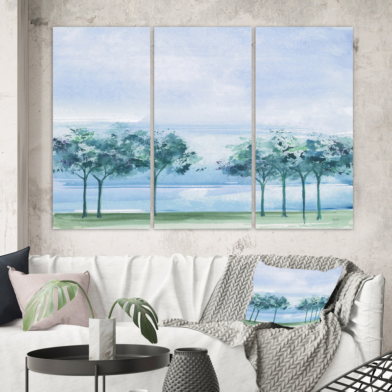 « lake house » à travers the lake vi», reproduction d’image multi-pièces sur toile, H 32 po x l 48 po x P 1 po