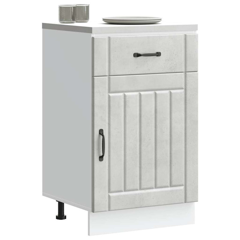 Kitchen Base Cabinet Lucca Engineered Wood, Concrete Grey