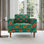 Chaise d'appoint en velours avec motif ouest africain et pieds en bois massif