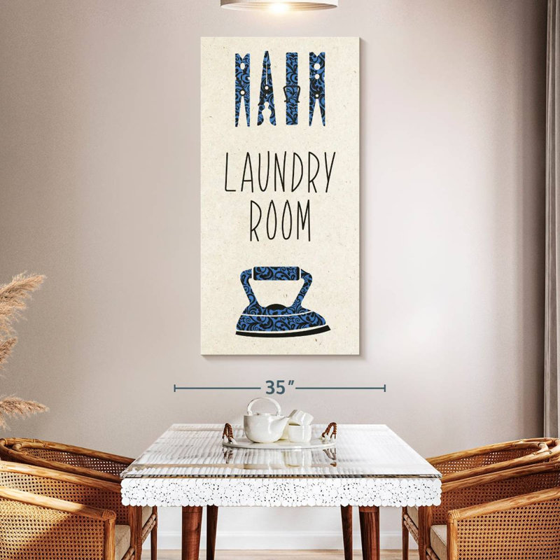 Blue Laundry Poster, 54" H x 27" W