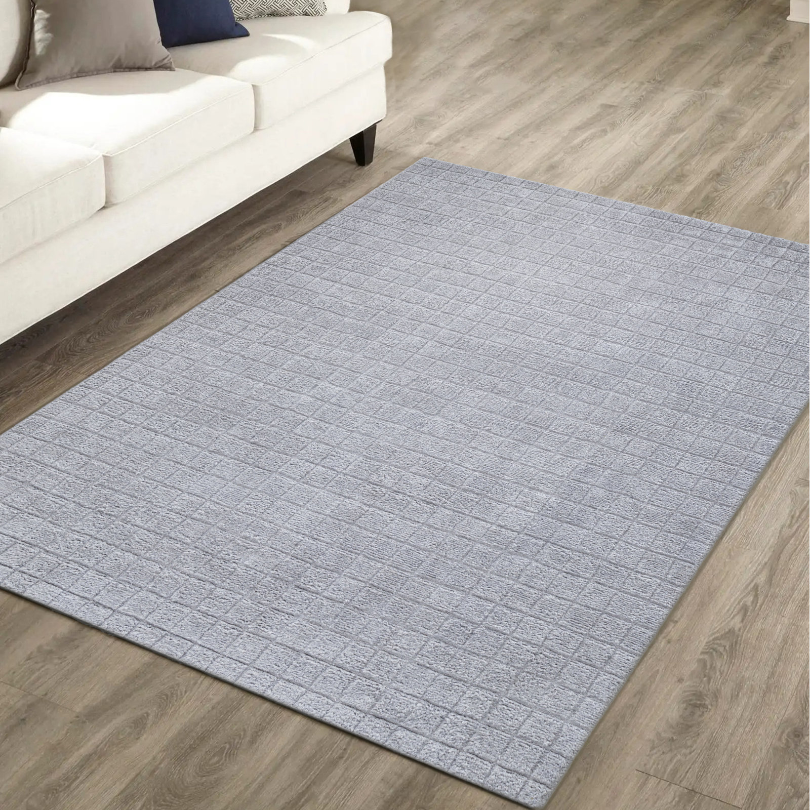 Gilligan Hand Tufted Recycled P.E.T Gray Rug, Rectangle 8' x 10'