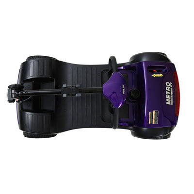 Scooter compact de mobilité à quatre roues avec moteur de 300 W pour adulte - 300 lb, mauve foncé
