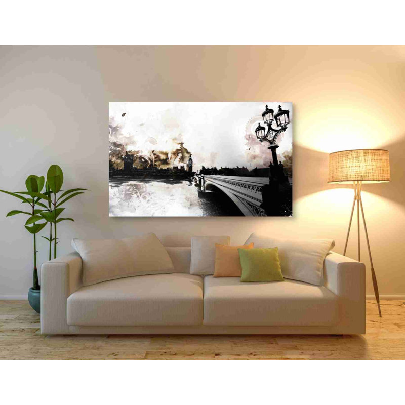 «The Thames» par Jonathan Lam, art mural sur toile, H 40 po x l 60 po x P 1,5 po