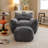 Comfy Lazy Bean Bag Chair with Armrests and Ottoman-118726062