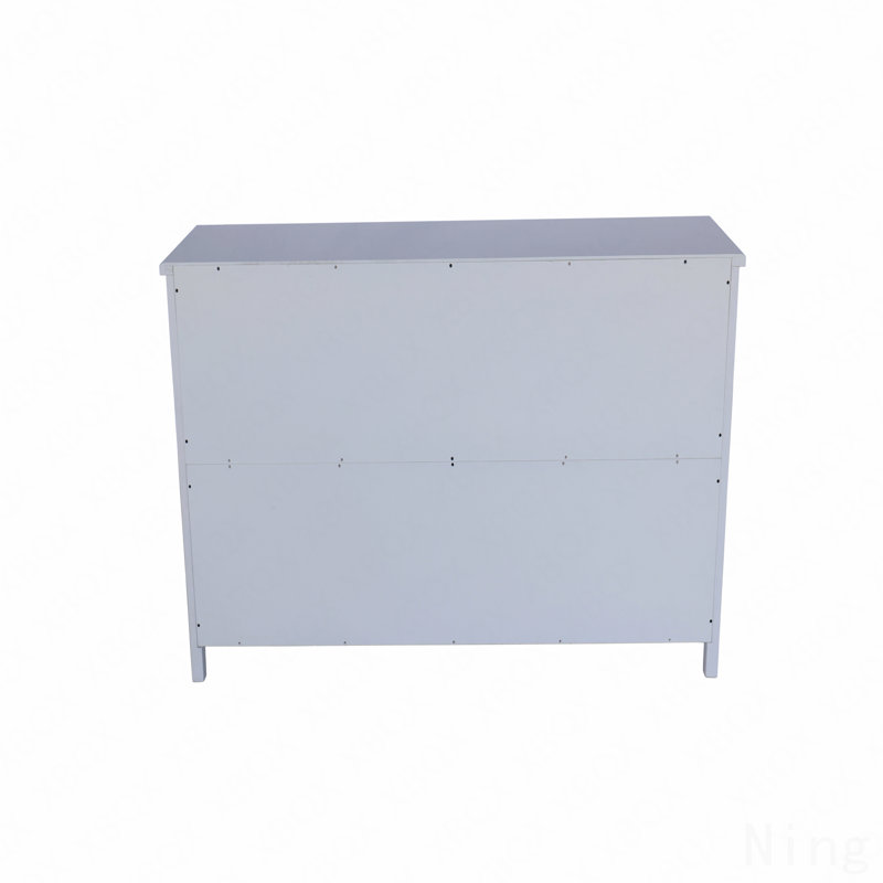Buffet décoratif 60 "en bois rustique blanc - 4 portes, buffet avec rangement polyvalent