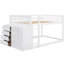 Lit superposé double blanc avec structure en pin massif et nombreuses options de rangement 4 3 tablettes en bois blanc pour rehausser la chambre à coucher-204906279-204906278