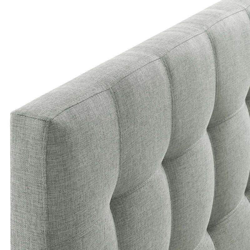 Lily Upholstered Fabric Headboard, Gray, Queen
