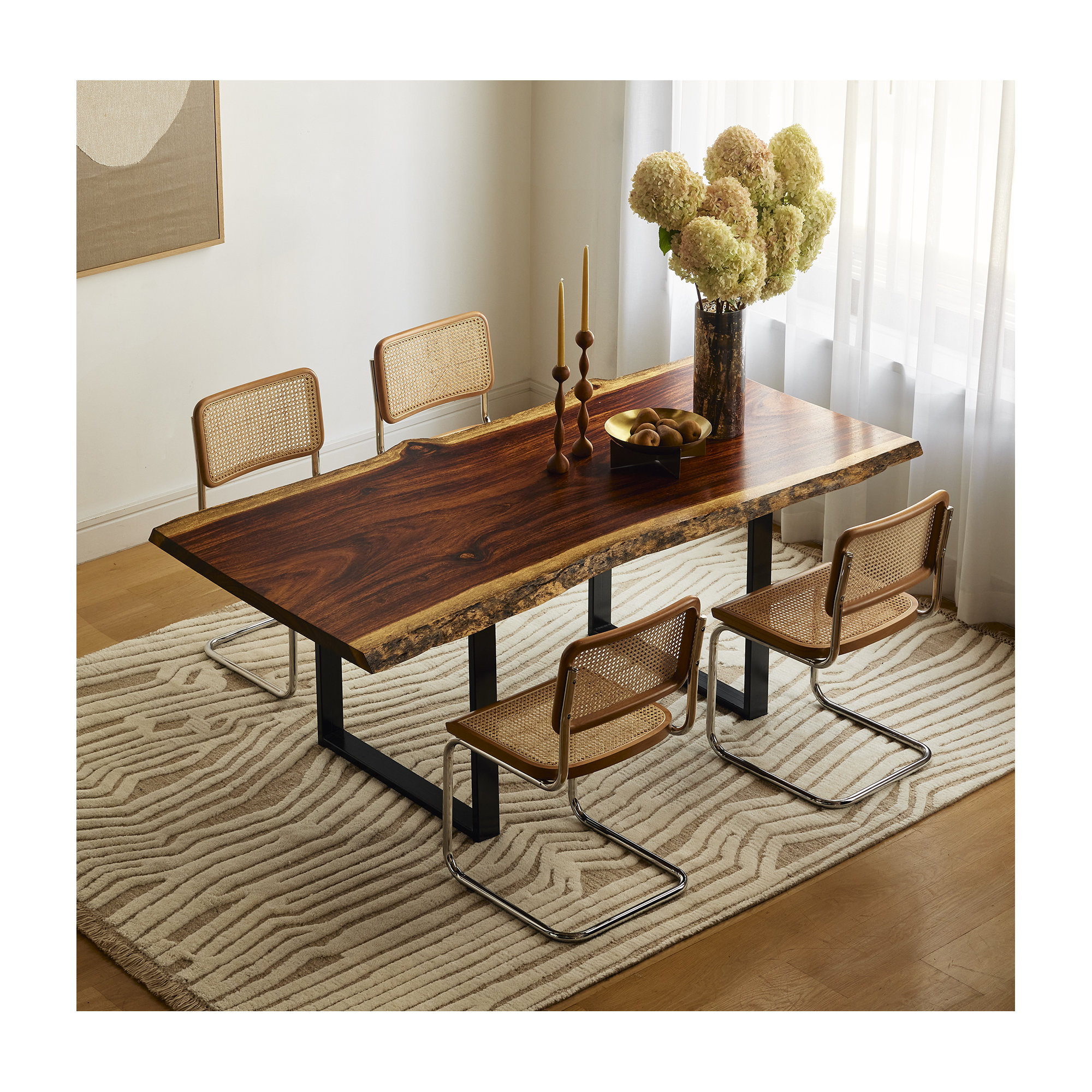 Drift Rug: Naturalist Hand Knotted - Flatweave Rug in White/Natural, Rectange 5' x 8'