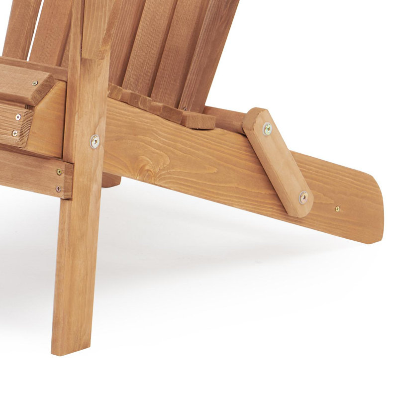 Solid Wood Folding Adirondack Chair, Light Brown