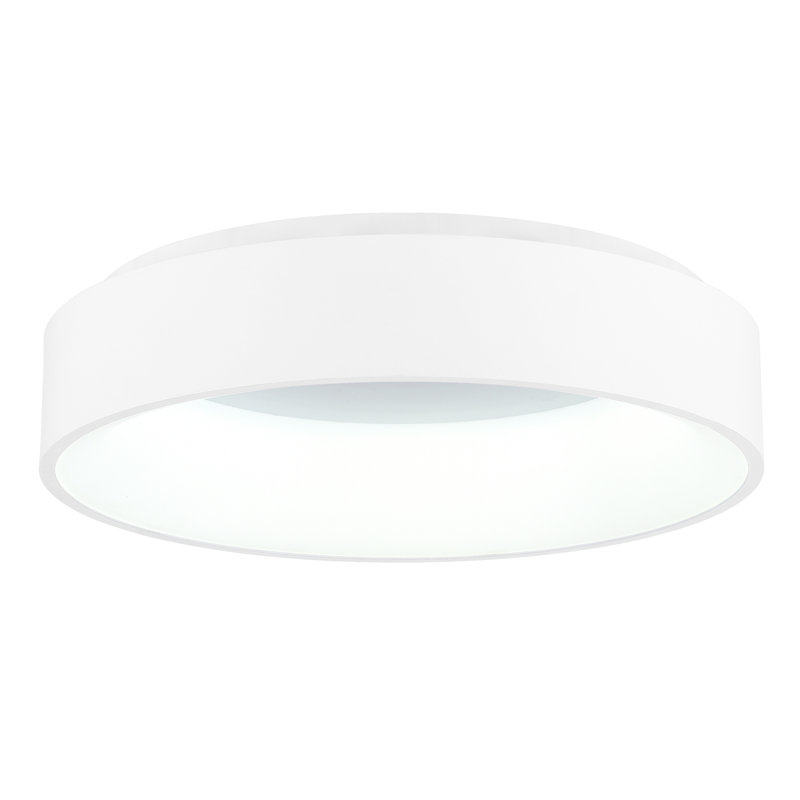 Plafonnier encastré moderne à DEL pour salon, chambre à coucher, vestibule - abat-jour tambour intégré à DEL, Gris