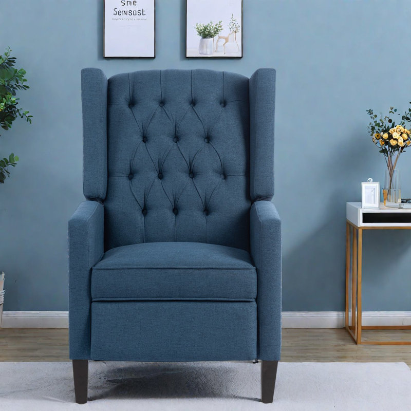 Fauteuils inclinables bleus confortables avec un design d'aile moderne