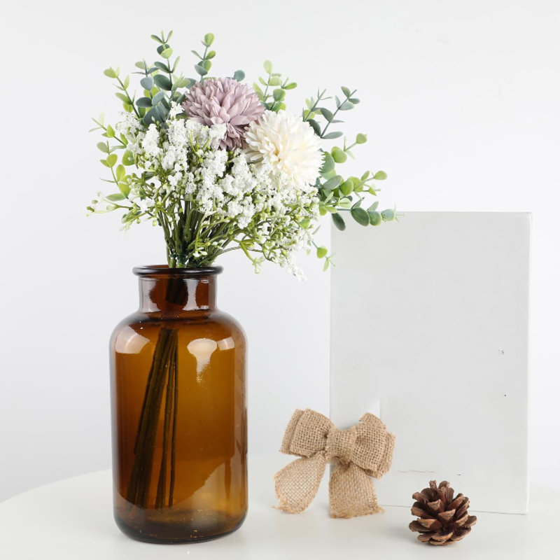 Fleurs artificielles pour la décoration, fleurs simulées 12 pièces bouquet de mariage artificiel hortensia rose décoration de la maison accessoires de fleurs simulées