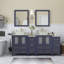 Ensemble de meuble-lavabo autoportant à double cuve 72 "avec plateau en marbre d'ingénierie et miroirs assortis Ravenna-67116246