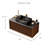 36" Mid Century Bathroom Vanities With Single Sink, Brown Wood Texture, Floating Vanity With Grey Sintered Stone Table Top