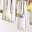 Lustre rectangulaire moderne en nickel brossé à 20 lumières avec accents en cristal Kacy pour îlot de cuisine Kacy-1073896051-1085921875