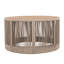Bois, table basse, corde, fer, intempéries, décor rustique, surface de 26 pouces, peu d'entretien