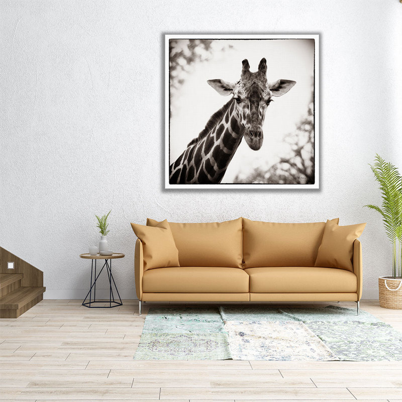 Girafe I - reproduction d'art sur toile, H 24 po x l 24 po