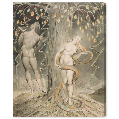 The Temptation and Fall of Eve Canvas Vintage Figurative by