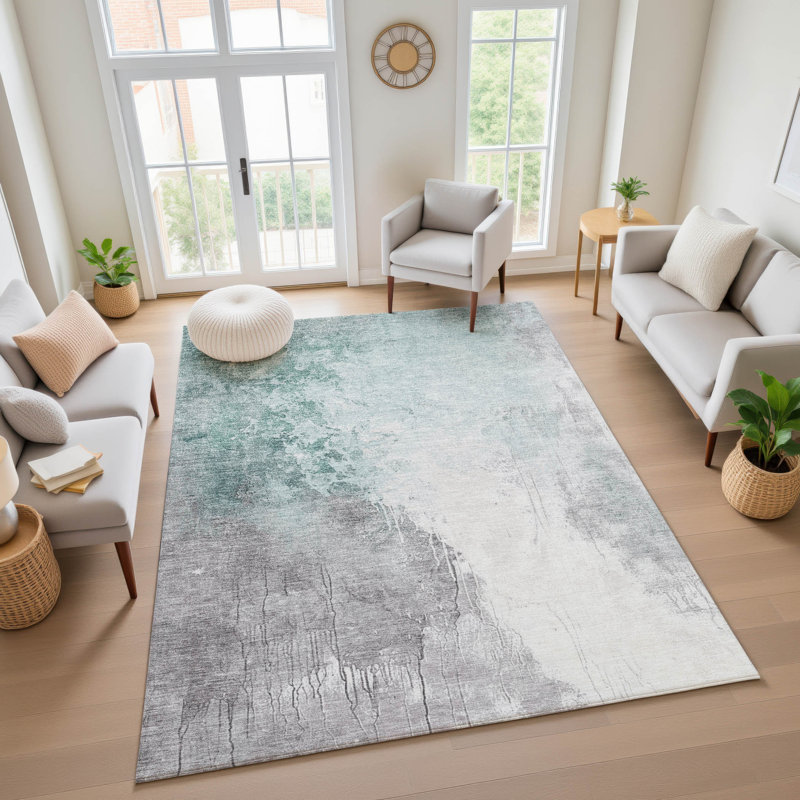 Premium Machine Washable Stallings AMF1842 Abstract Rug, Rectangle 8' x 10'