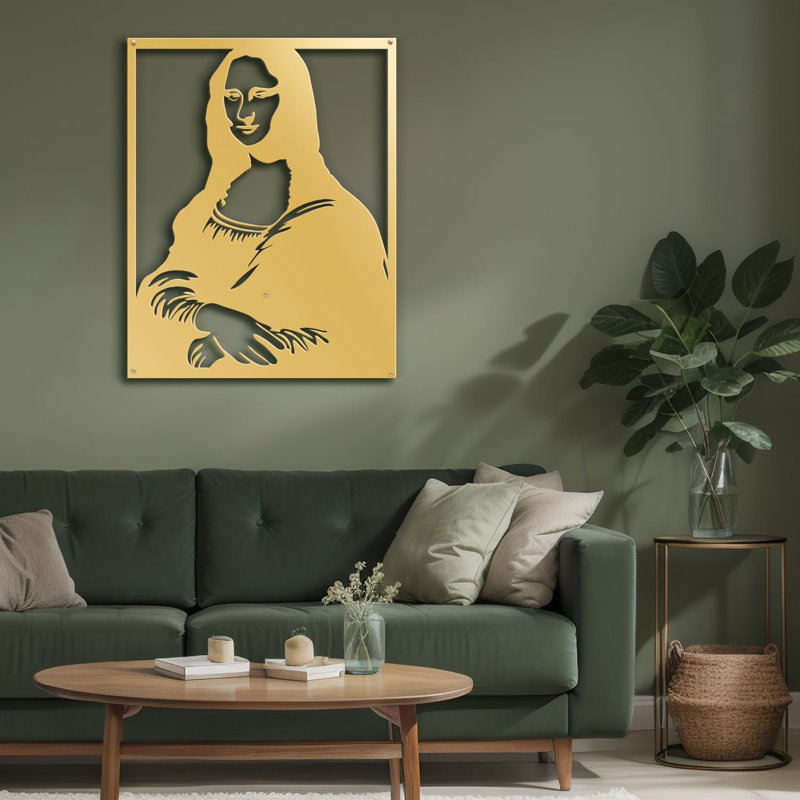 Décoration murale en métal, Or, H 18 po x l 12 po x P 0,05 po