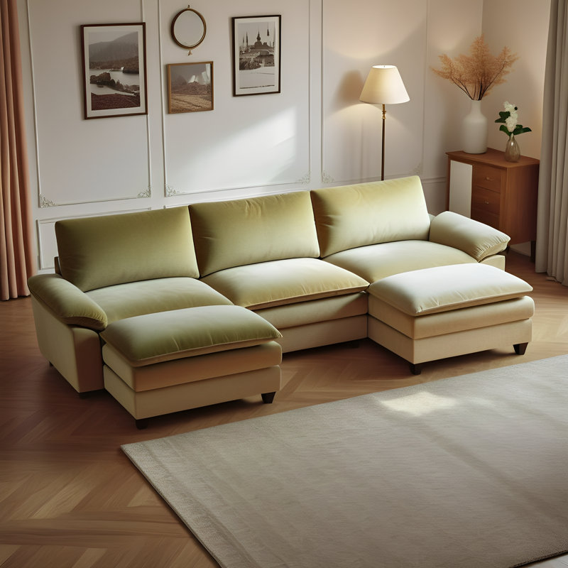 Canapé modulaire rembourré de 112,6 po 5 pièces Datura, Vert
